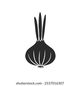 Cebola, ícone vegetal. Isolado sobre fundo branco
