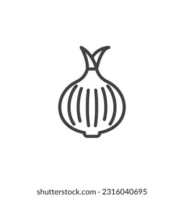 Onion vegetable line icon. linear style sign for mobile concept and web design. Onion bulb outline vector icon. Symbol, logo illustration. Vector graphics