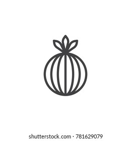 Onion vegetable line icon, outline vector sign, linear style pictogram isolated on white. Symbol, logo illustration. Editable stroke