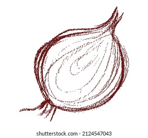Onion .Vegetable on a white background. Sketch. Vector graphics.
