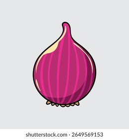 Onion vegetable Simple isolated cartoon illustration with a light background