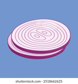 Onion Vegetable Slices vector. onion slices icon vector. onion vegetable.