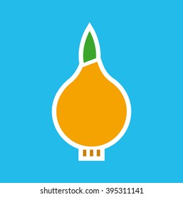 Onion. Vegetables icon. Vector illustration.