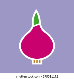 Onion. Vegetables icon. Vector illustration.