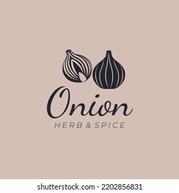 onion vintage logo illustration vector design 