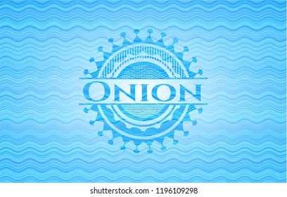 Onion water wave concept style emblem.
