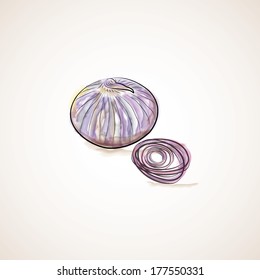 onion whole & sliced