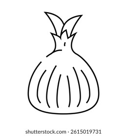 onion yellow line icon vector. onion yellow sign. isolated contour symbol black illustration