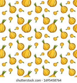 Onions background, illustration, vector on white background