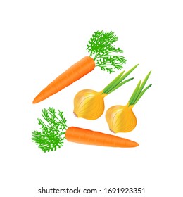
Onions and carrots. Fresh natural vegetables for your health

