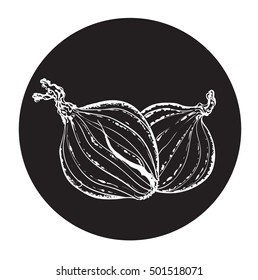 onions in a circle monochrome vector