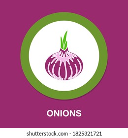 icono de cebollas - simple, vector, icono para el diseño de sitios web, aplicación móvil, ui. Ilustración vectorial