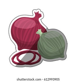 onions purple white slice vegetable
