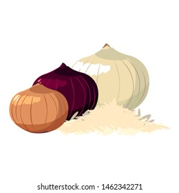 onions red and white vegetables
