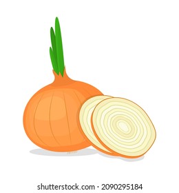 Onions sliced ​​into circles vector illustration