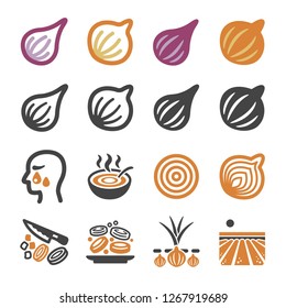 onion,shallot icon set,vector and illustration