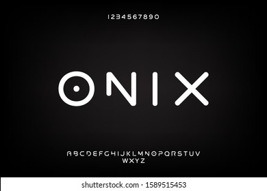 Onix, Bold Modern Minimalist Alphabet. Futuristic Sans Serif Font. Vector Design