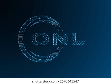 NUR Low-Poly-Buchstaben-Logo, Vektordesign. NUR Low-Poly-Logo-Design. Low-Poly-Logo