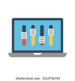 onlin adjustment glyph flat vector icon