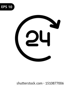 online 24 hours icon vector illustration for app and any purpose. eps10