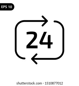 online 24 hours icon vector illustration for app and any purpose. eps10