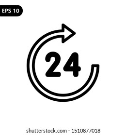 online 24 hours icon vector illustration for app and any purpose. eps10