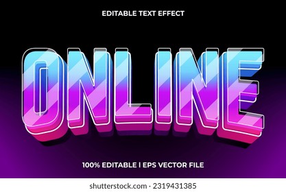 Online 3d text effect and editable text, template 3d style use for glow tittle