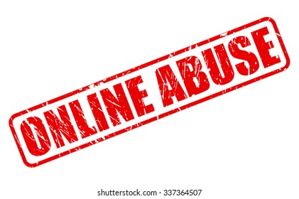 ONLINE ABUSE red stamp text on white