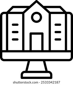 Icono de línea de Asistencia académica en línea
