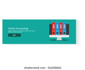 Online accounting and internet banking flat banner.Eps10
