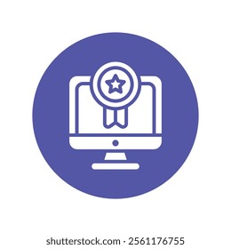 Online Achievement Vector Glyph Icon. Eps 10 File