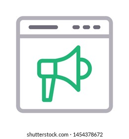 online ad colour line vector icon