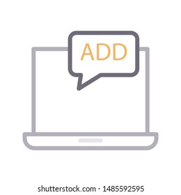 online add colour line vector icon
