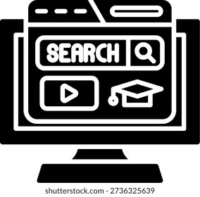 Online Admission Glyph Vector Icon Design