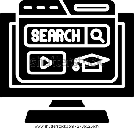 Online Admission Glyph Vector Icon Design