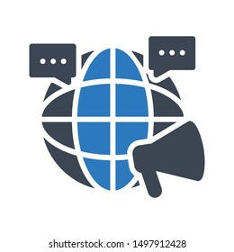 online ads glyph colour vector icon