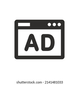 Online Ads Icon On White Background