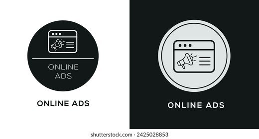 Online ads Icon, Vector sign.