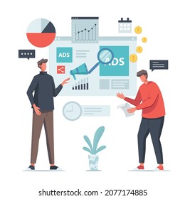 Online Ads People Vector Illustration