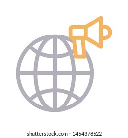 online advertisement colour line vector icon