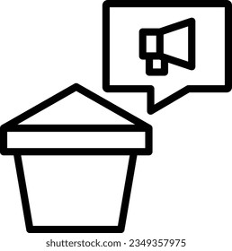 Icono de contorno de publicidad en línea