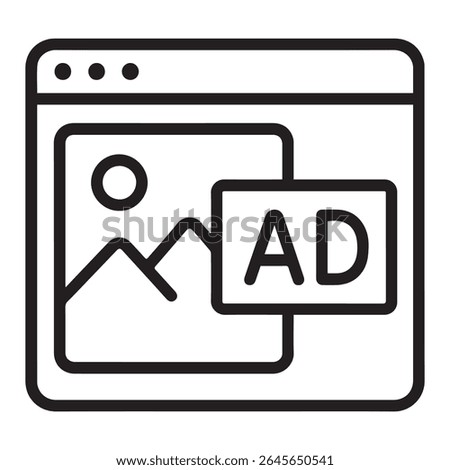 Online Advertising Concept with Image and Text Ad, Showing Website Browser Window Displaying an Advertisement, for Digital Marketing
