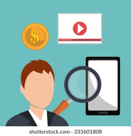 Online advertising and digital marketing, vector illustration eps10.