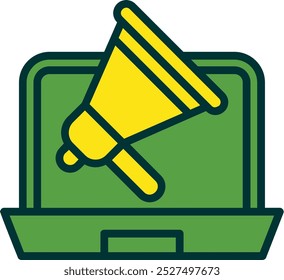 Online Advertising Filled Two Color Vector Icon Design