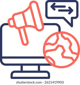 Online Advertising Icon Line Color Vector Illustration