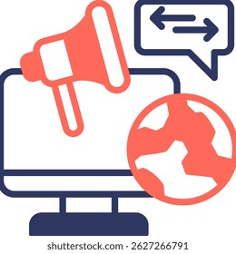 Online Advertising Icon Mixed Color Vector Illustration