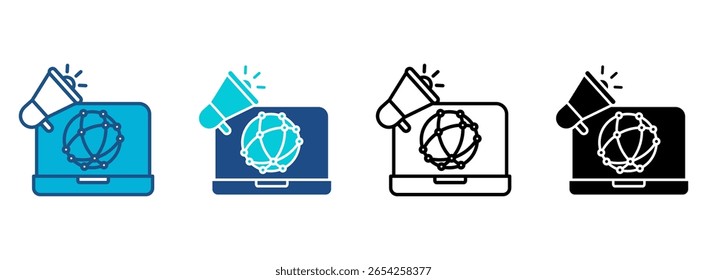 Online Advertising Icon Set With Multiple Styles. Vector Illustration