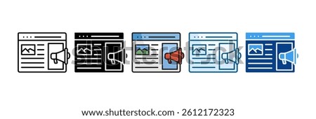 Online Advertising Icon Set Multiple Style Collection