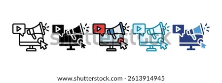 Online Advertising Icon Set Multiple Style Collection
