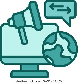 Online Advertising Icon Solid Vector Illustration